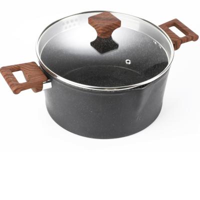 China Forged Round Nonstick Casserole With 2 Spouts, Wooden Handle, Cookware Sets for sale