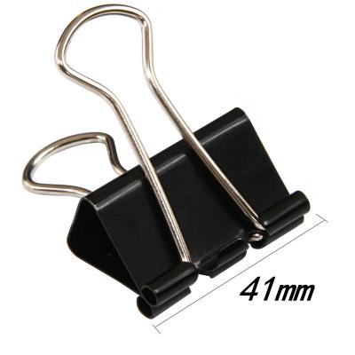 China For Office 41mm Metal Paper Binder Clip Clamps File Binder Clips Black Metal for sale