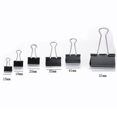 China For Office Factory Wholesale High Quality Black Nickel Metal Binder Clip Low MOQ In Different Sizes for sale