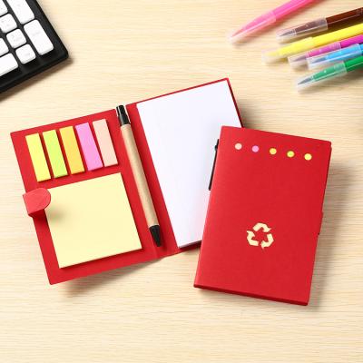 China Self Adhesive Sticky Notebook Attractive Set Of Sticky Notes Pads Set With Pen for sale