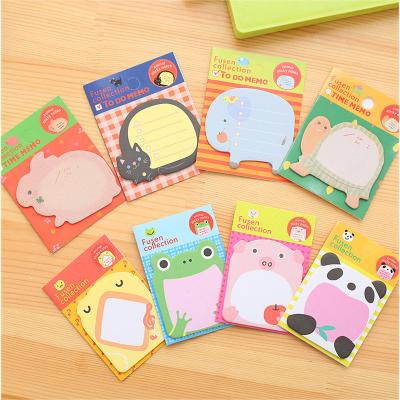 China Korea Kawaii 20pieces Cute Self-adhesive Animal Memo Pads for sale