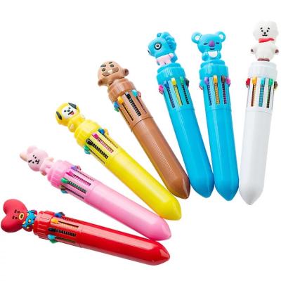 China Cute-Korean-Ball Pen Promotional Cartoon Topper Pen Cute-Korean-Ball Color 10 Multi Colors Ball Pen For Promotion for sale