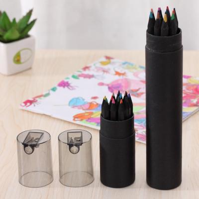 China For Students Custom Black Wooden Colored Pencil Painted HB Pencils Set for sale