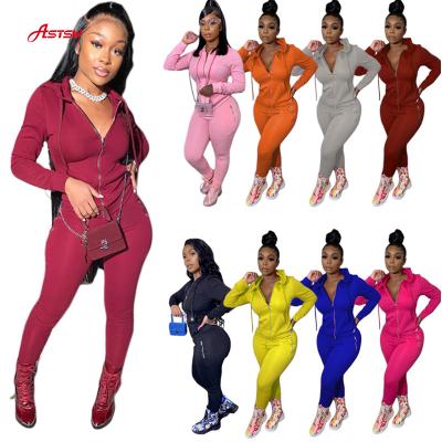 China Autumn And Winter Breathable Women Fashion Sports Fitness Long Legging Sweatsuit Sexy Casual Set Two Pieces Women Equipments for sale