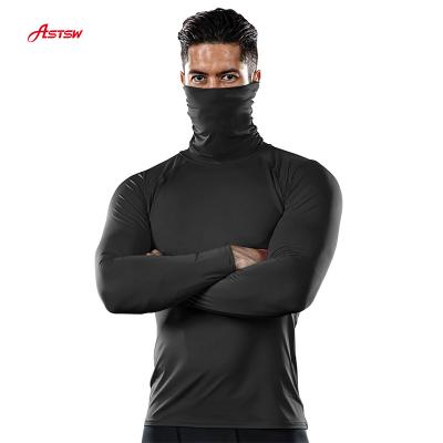 China Sustainable Hot Compression Shirts Turtle Neck Top Selling Dry Sports Baselayer Running Cold Long Sleeve Thermal Men for sale