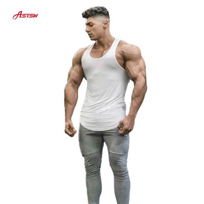 China Breathable Quick Dry Fitness Bodybuilding Muscle Tee Gym Top Tank Workout Men's Sleeveless T-Shirt for sale