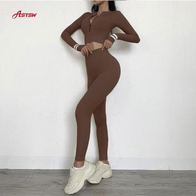 China Hotsale new breathable design long sleeve for Europe and USA girls spring and summer windpoof yoga set active wear for sale