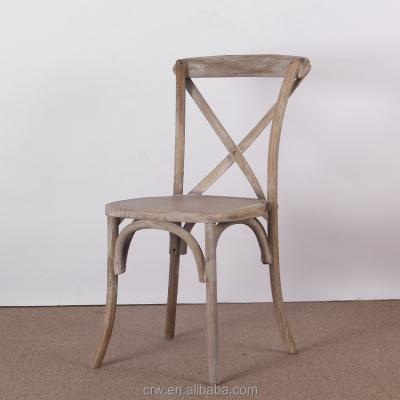 China Solid Wood Stackable Cross Back Wedding Back Chair x Chair Rental Back Chair for sale