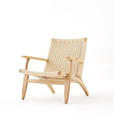 China 9088A PJ rope lounge chair factory chair solid wood klous chair wholesale paper rope lounge chair for sale