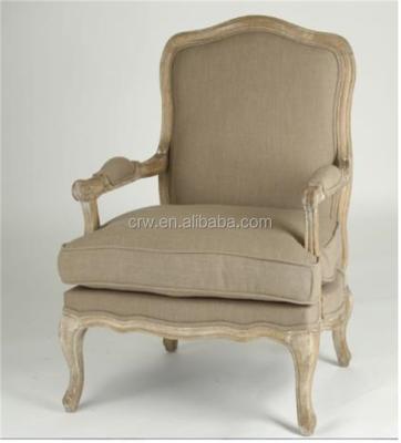 China Leisure Chair RCH-4029-1 French Style Upholstory Sofa Chair Vintage Wooden Sofa Single Armchair for sale