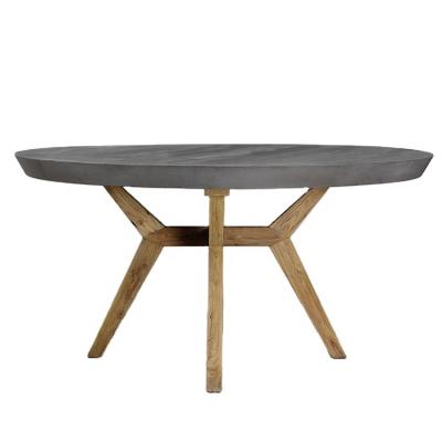 China KVJ-6235A Concrete Round Table Concrete Wood Table For Dining Room for sale