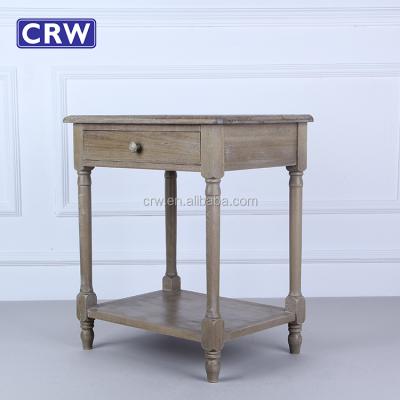 China Vintage Furniture Solid Wood Industrial Rustic Bedside Tables With Drawers Wooden Bedside Cabinet for sale