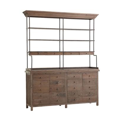 China 6428J Industrial Industrial French Furniture Iron And Wood Storage Shelf for sale