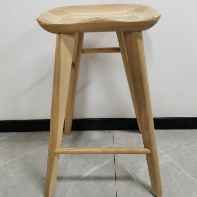 China 6532A 65/75cm Modern Ash Solid Wood High Quality Bar Stool for sale