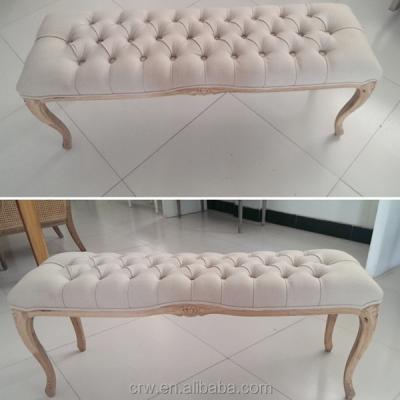 China Can be WH-4136 Customized High Quality Antique White Bench Ottoman for sale