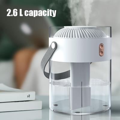 China RV Best Selling High Quality Stylish Transparent Design 2600ml Large Capacity Bedroom Air Humidifier for sale