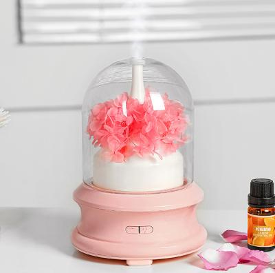 China High Quality Direct Usb Mini Aroma Diffuser Perfume Oil Vase Led Night Light Plant Lamp With Flowers for sale