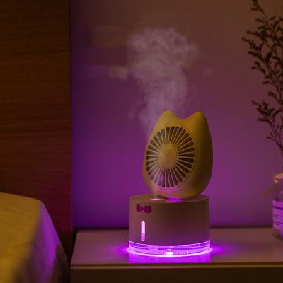 China 2 in 1 Rechargeable Humidifier Small Mini Fan Air Humidifier Portable Handheld Fan Humidifier Multifunctional Battery Water Cooling Fan for sale