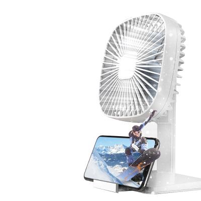 China Multifunctional low noise portable desktop battery USB rechargeable fan phone holder mobile phone holder small mini for sale