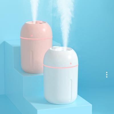 China 330ml 7C LED Light Anti-dry Luminous USB Powered Portable Desktop Ultrasonic Cool Mist Air Humidifier for sale