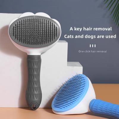 China Cat Brush and Dog Stocked Sweep with Long or Short Hair Self Cleaning Slicker Brush for Shedding and Grooming for sale