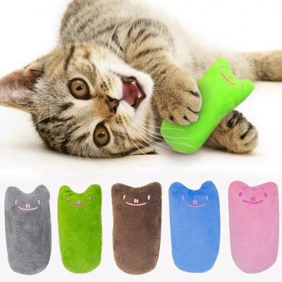 China Stored Cat Face Expression With Ring Paper Cat Catnip Plush Toy Molars Interactive Bite Resistant Pet Toy Pet Toy for sale