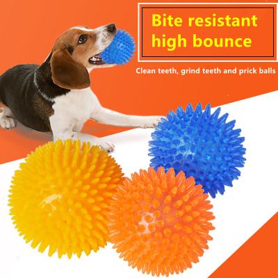 China RTS factory direct sale stocked elastic luminescent prink ball 75MM high elastic noise and flash pet cat toys ball for sale