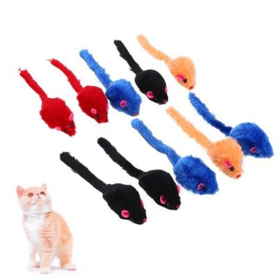 China Stocked Cat Toys Plush Color Mouse Long Haired Toy Feather Cat Toy Plush Mouse for sale