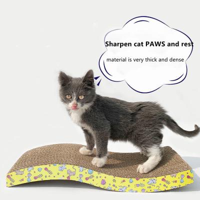 China Wholesale Catnip Stocked Corrugated Pet Cat Scratching Post Cat Scratcher Interactive Paper Cardboard for sale