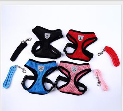 China Breathable Mesh Dog Harness Pet Traction Rope Pet Portable+Travel Vest Chest Type Back Pet Harness for sale