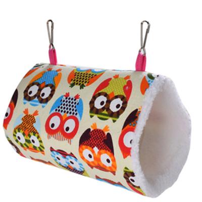 China Velvety Canvas Stocked With Card Loop Hamster Hedgehog Cockatoo Bird Pet Tunnel Toy Hammock for sale