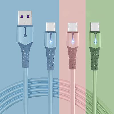 China MP3/MP4 Player USB Cable 1M Food Grade Micro USB Cables Quick Charging Liquid Band Silicone USB Data Cable for sale