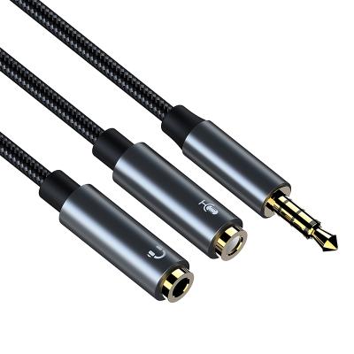 China Rocfly supports 1 AUX cable. Male 2 To Female 3.5mm TRS Mic Audio Y Splitter Stereo for sale