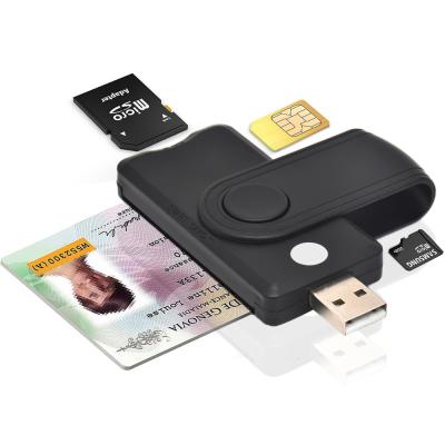 China ABS USB SIM Smart Card Reader, for Bank/ID EMV Card IC SD TF MMC Card Reader All in 1/Multi CE in 1 Rocfly or OEM External ABS for sale