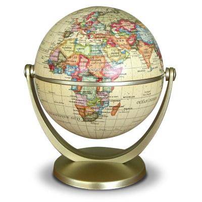 China Factory Plastic Best Selling Sit On Sturdy Stand Mini Plastic Globes Earth Map 4 Inch Antique Color for sale