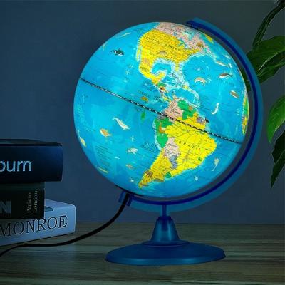 China 10 Inch LED World Light Illuminated Globe Safari for Kids Education and Geography Learning Popular Earth Globe New Year Gifts for sale