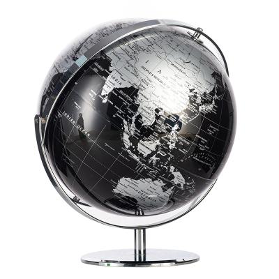 China PVC Plastic Black Silver Swivel Folding Rotating Globes 30cm for sale