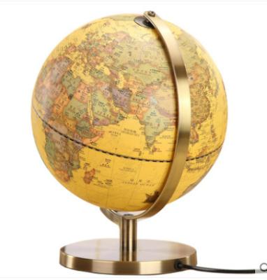 China Decorative 30cm Antique PVC LED Desk Lamp Globe Globes With Sturdy Metal Stand for sale