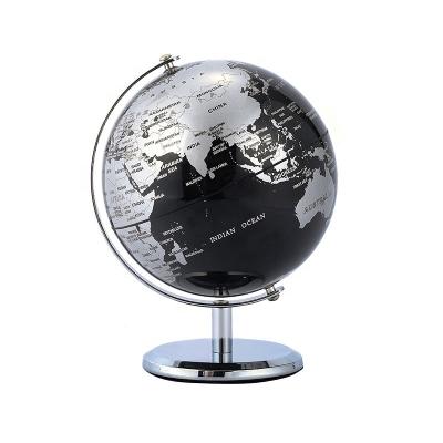 China Plastic Mini Desktop World Globe Black Decorative Table Globe Earth Geography Rotating Globe Christmas Gifts Good For Kids for sale