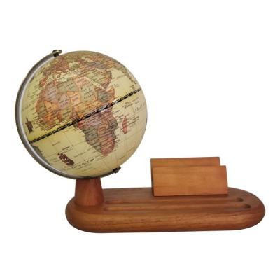 China PVC Plastic 14cm Antique Desktop Globe With Wooden Base for sale