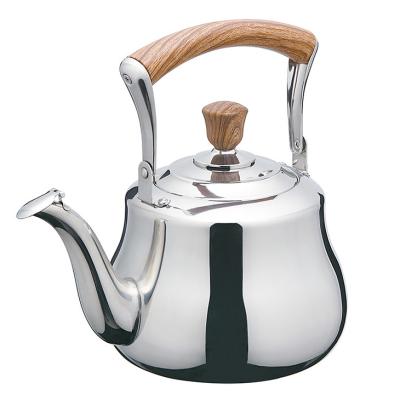 China Viable Manufacturer Wholesale Whistling Stainless Steel Teapots Kettle with Wood Handle Gas Whistling Kettle for sale