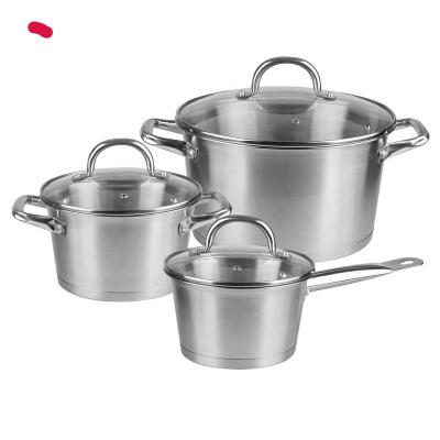 China MSF-8506 6pcs stainless steel workable conical shape cookware set kitchen with nice polishing for sale