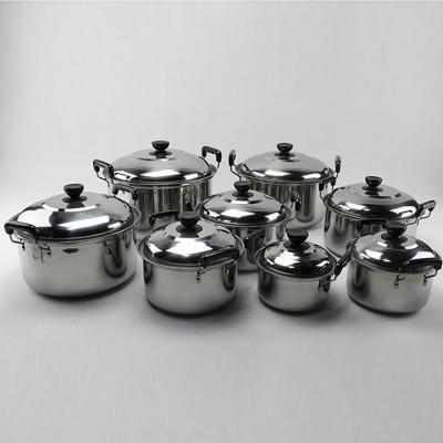 China Stocked Sell Stainless All Season Soup Stock Pots Cheap Cookware Support Double Handle Insulated for sale