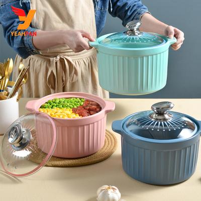 China Sustainable Nordic Casserole Dish Set Food Warmer Ceramic Insulated Casserole Set Poeles Casserol Set With Lid Cookware Pot Set for sale