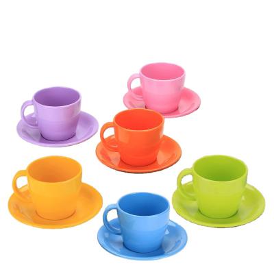 China A5 Melamine Colored Cup Stocked Plastic Cup With Handle Drinkware Milk Coffee Mug Porcelain Tableware Restaurant Tea Cup Water Mug for sale