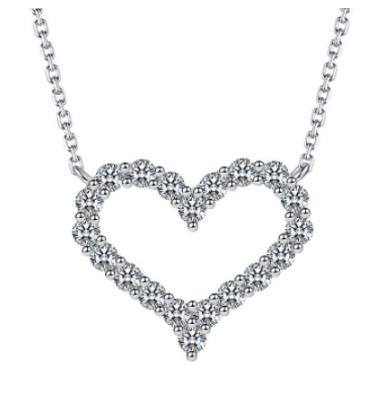 China Fashion Ins Fashion 18K Gold Plated CZ Zircon Diamond Heart Pendant Necklace For Lucky Girl for sale