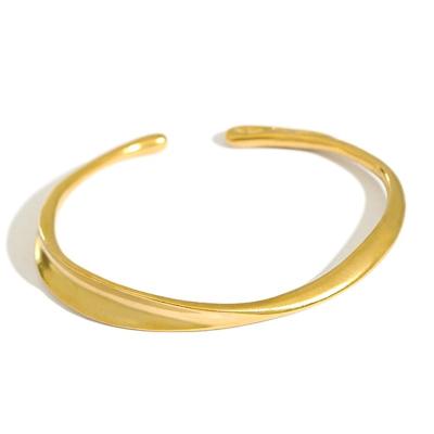 China FASHIONABLE Trendy Irregular Unique Bangle 925 Sterling Silver Bracelets For Girls Rhodium Gold Plated Bracelet For Women for sale