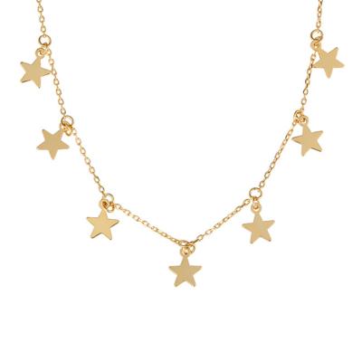 China Fashionable Star Charm Choker Necklaces 925 Silver Rhodium Rhodium Or Gold Plated Jewelry for sale