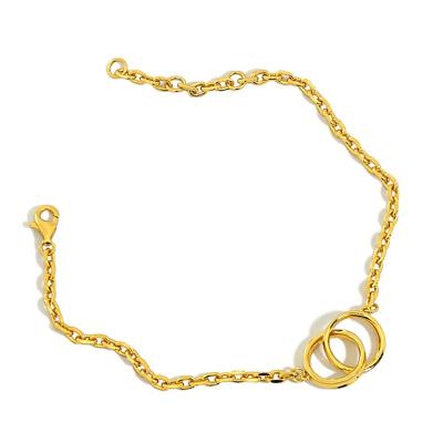 China 2 Fashionable Circles Trendy Jewelry Bracelets 925 Sterling Silver Rhodium 18K Gold Plated Jewelry Women for sale