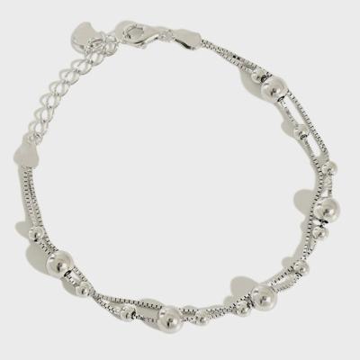 China FASHIONABLE MELYNN MB00037 beaded bracelets 925 silver double layer bracelets for women for sale